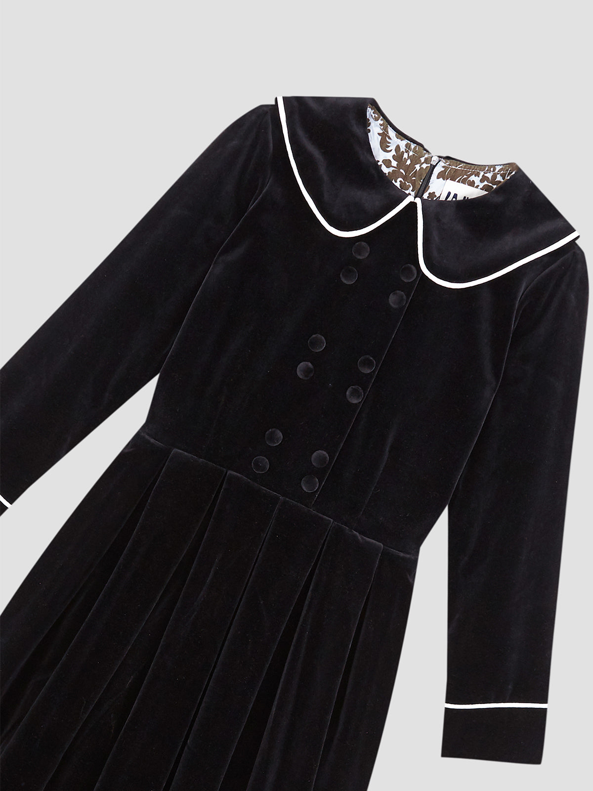 Swan Black Velvet Dress