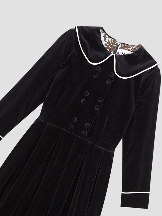 Swan Black Velvet Dress