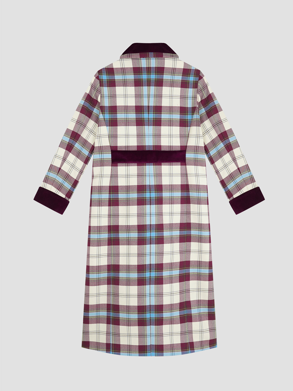 Miranda Coat Tartan Celeste