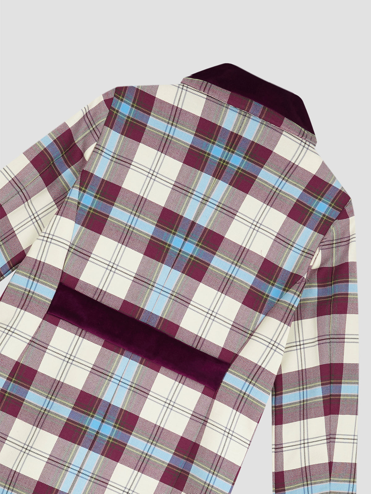 Miranda Coat Tartan Celeste