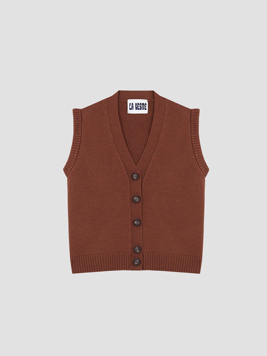 Arlequín Knit Vest Brown
