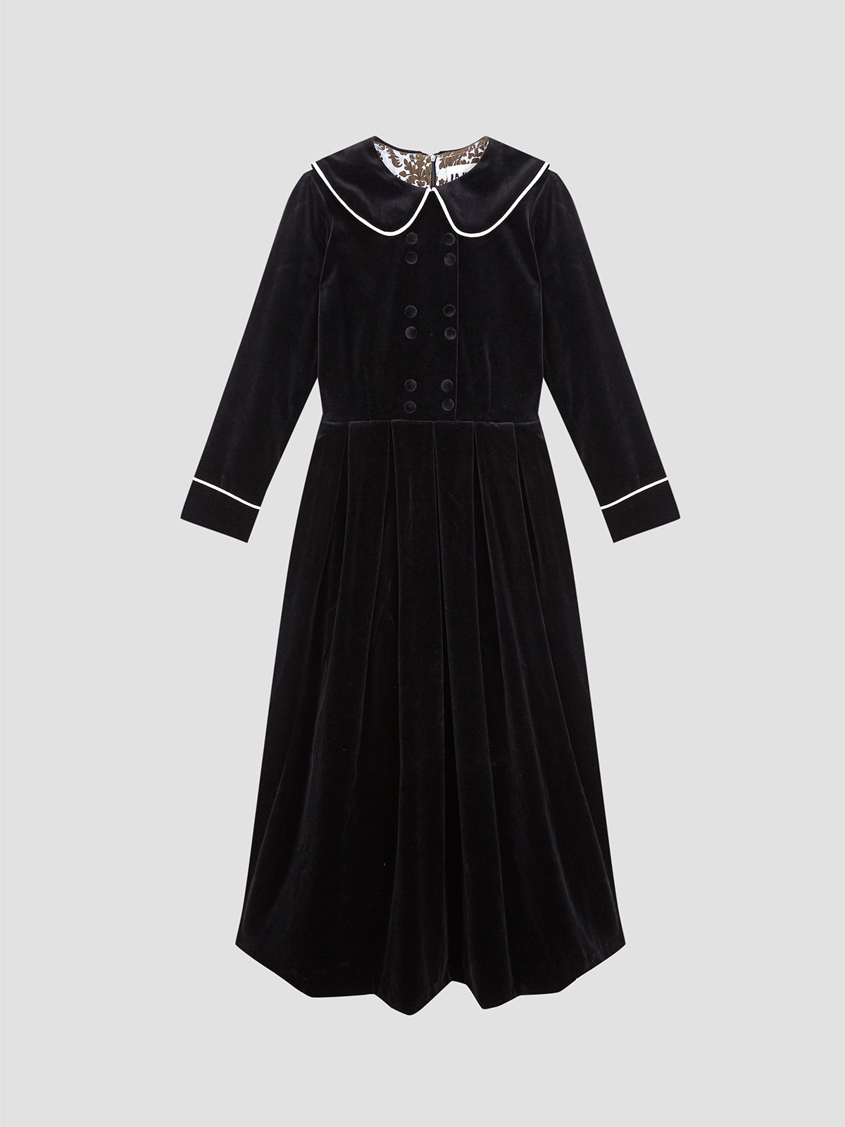 Swan Black Velvet Dress