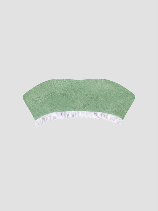 Bandeau Top Towel Fringed Green