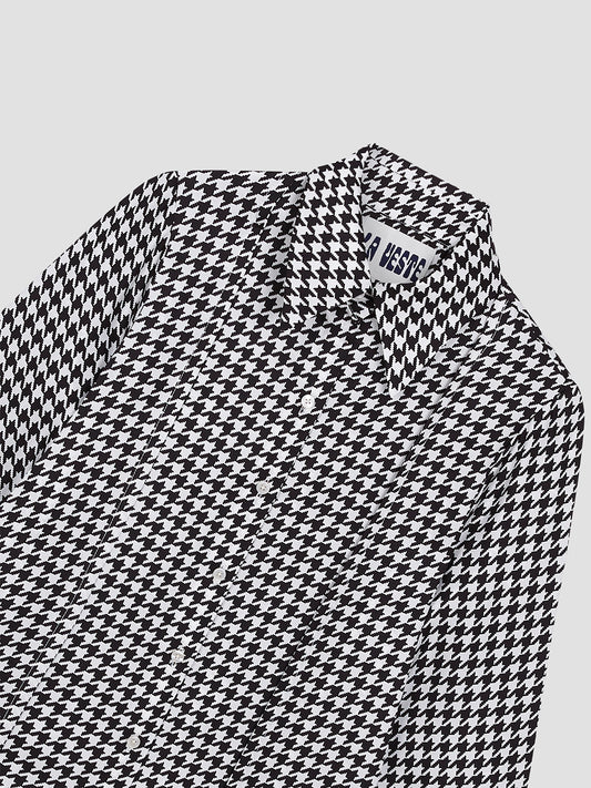 Gina Silk Shirt Check Black