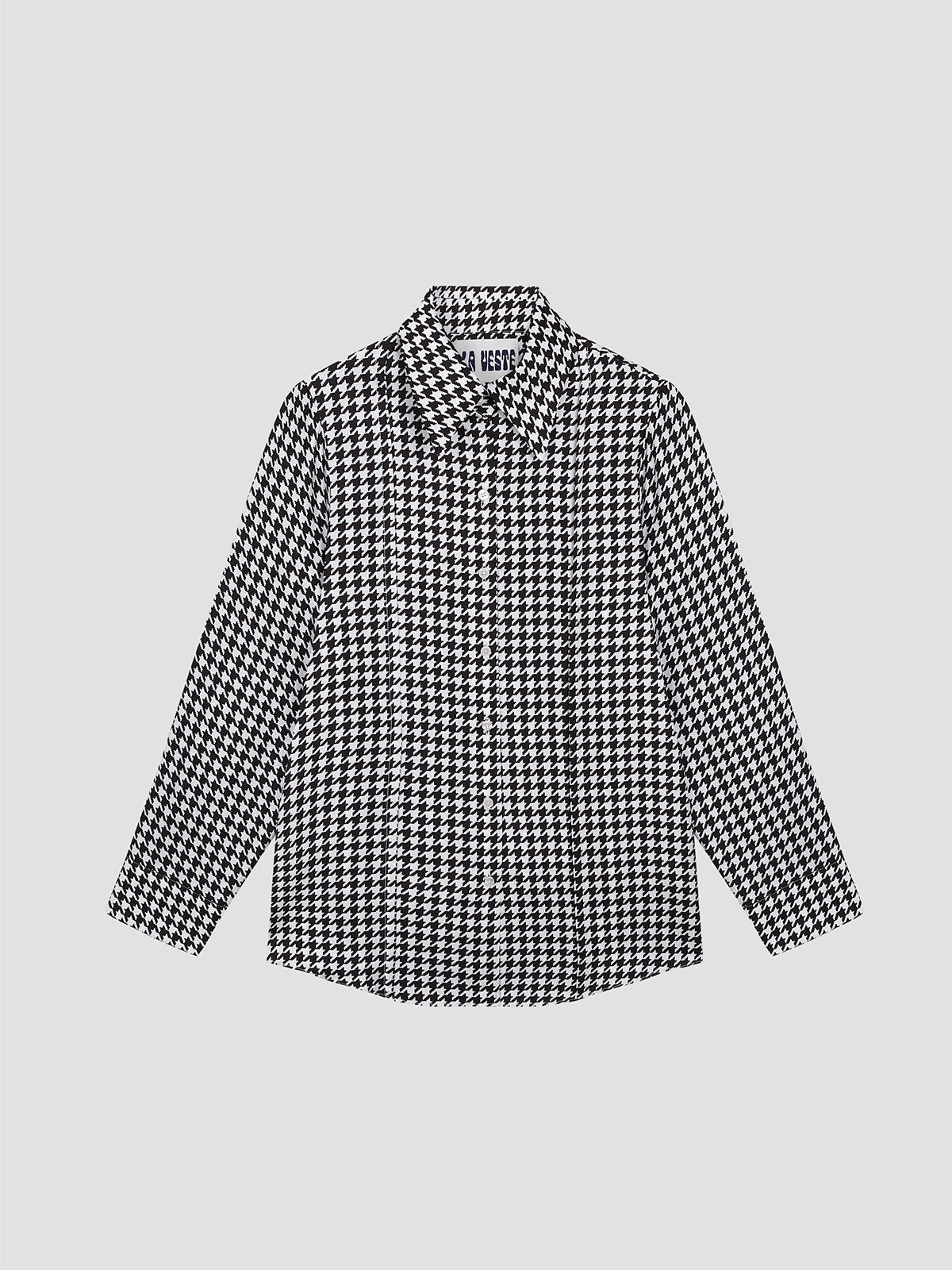 Gina Silk Shirt Check Black