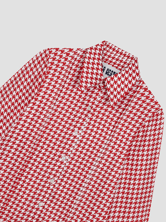 Gina Silk Shirt Check Red