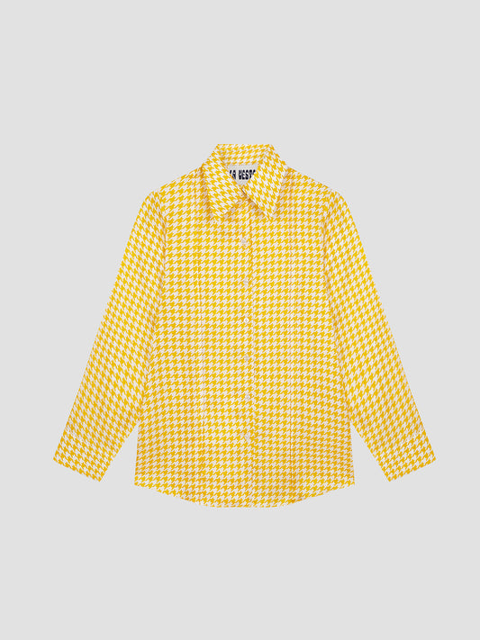 Gina Silk Shirt Check Yellow