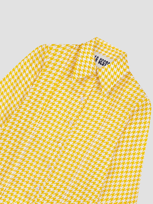 Gina Silk Shirt Check Yellow