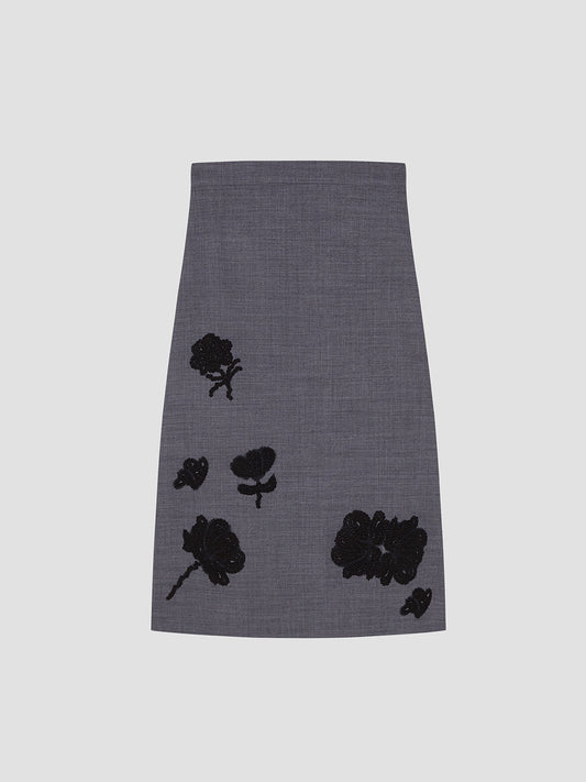 Floral Skirt Grey