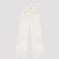 corduroy trousers in white with wooden buttons