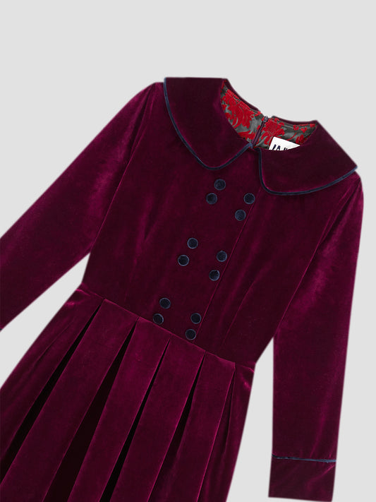 Swan Aubergine Velvet Dress