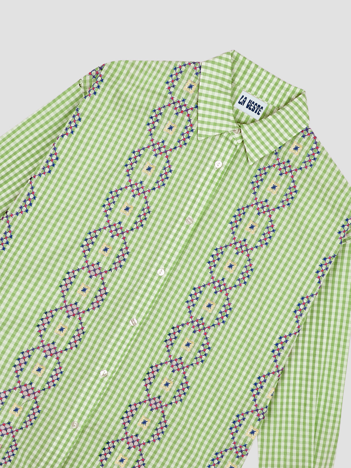 Punto De Cruz Shirt Vichy Pistachio