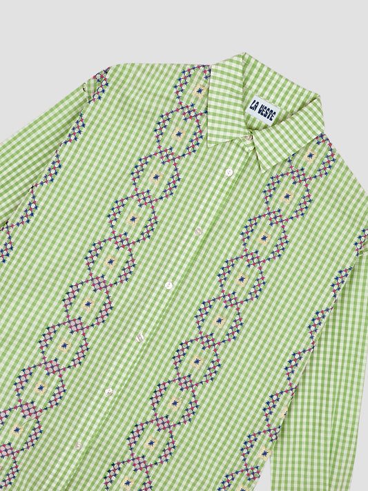 Punto De Cruz Shirt Vichy Pistachio