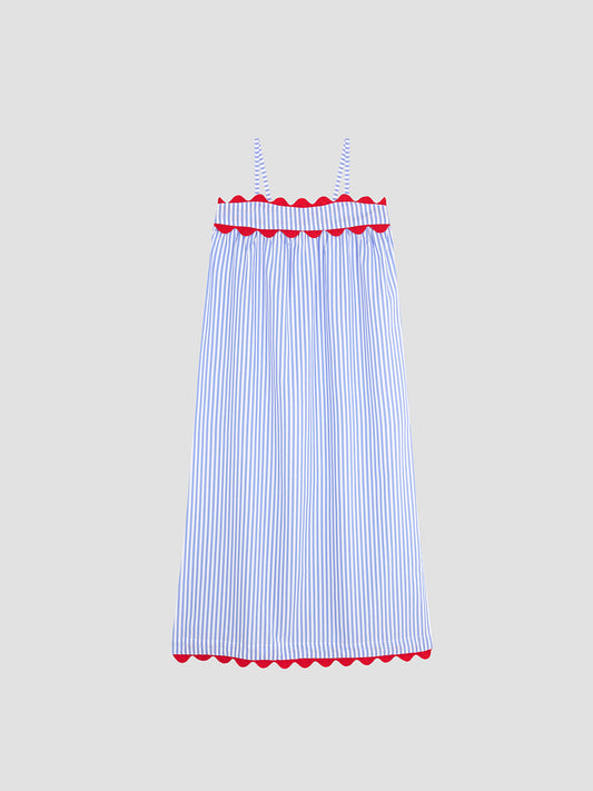 Positano Nightdress Stripe Celeste