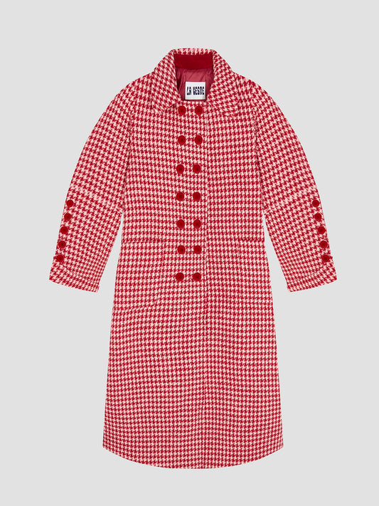 Daisy Wool Coat Check Red