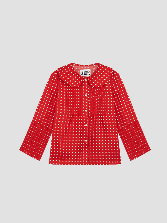 Polka Shirt Silk Red