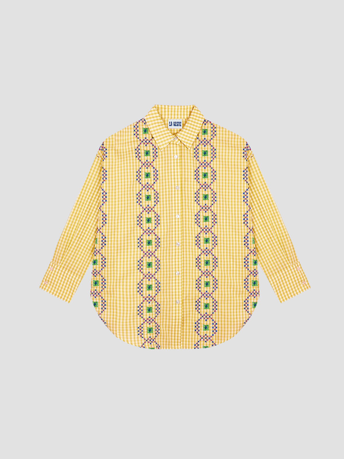 Punto De Cruz Shirt Vichy Yellow