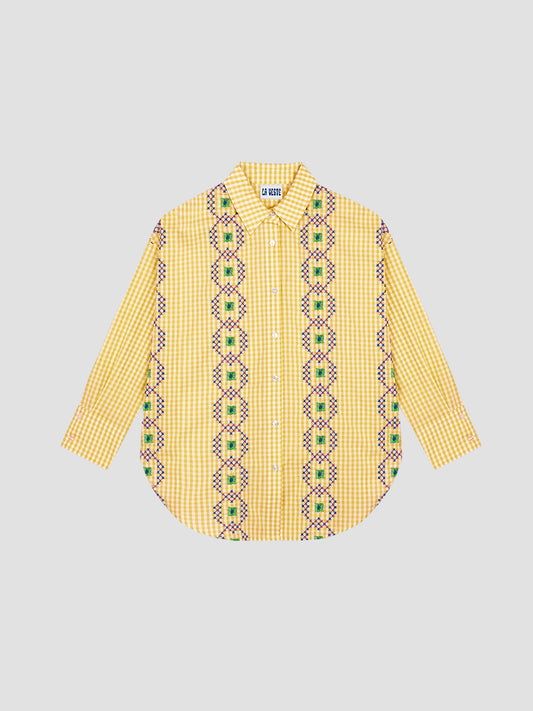 Punto De Cruz Shirt Vichy Yellow