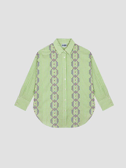 Punto De Cruz Shirt Vichy Pistachio