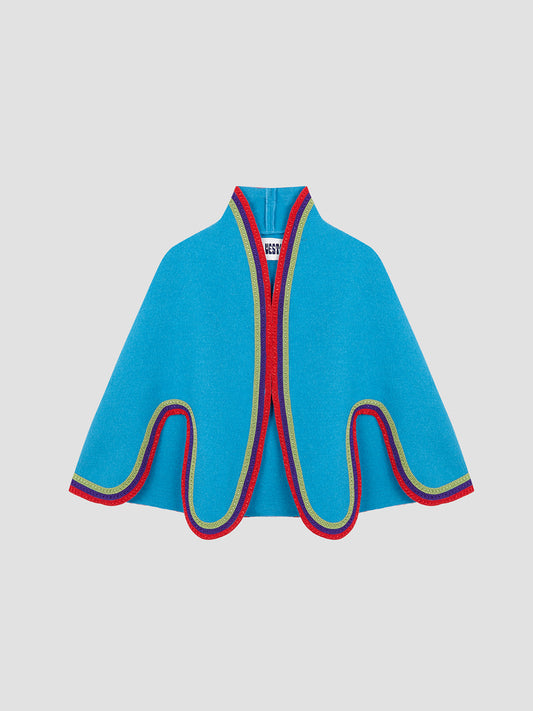 Candy Blue Wool Cape