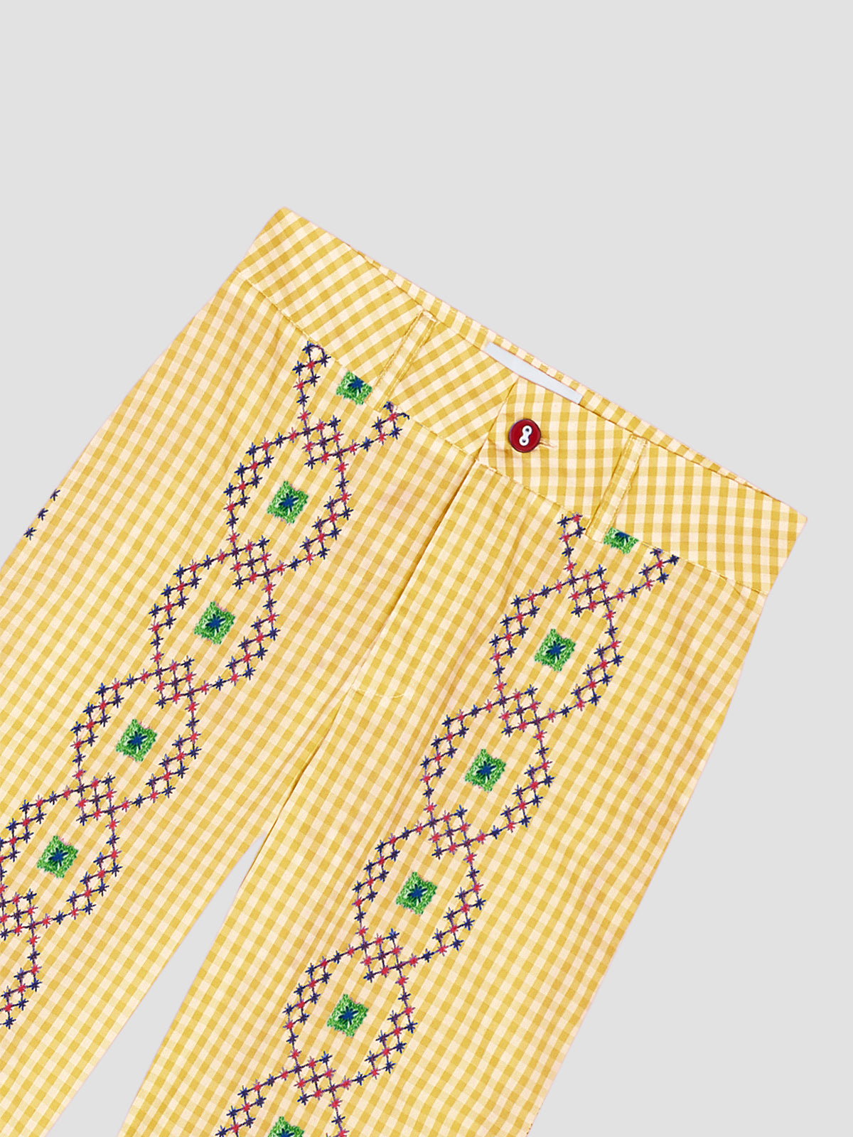 Punto de Cruz Pants Vichy Yellow