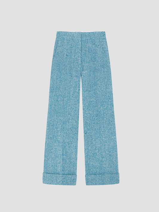 Hudson Wool Pants Turquoise