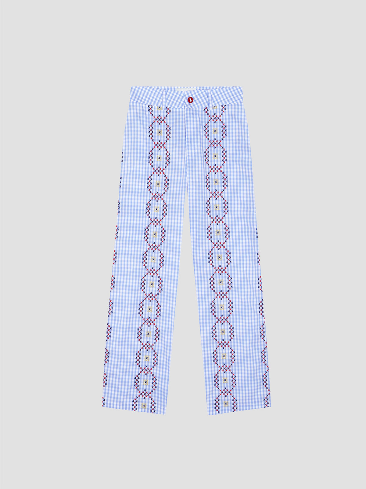 Punto De Cruz Pants Vichy Celeste