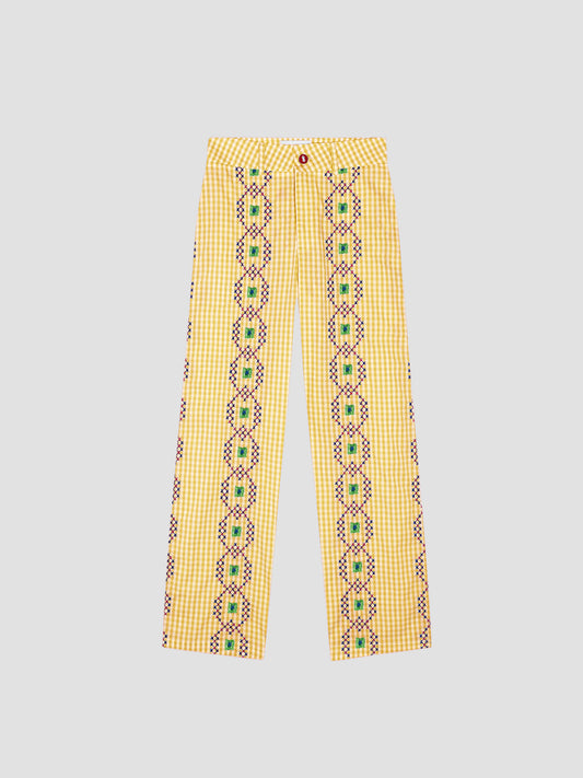 Punto de Cruz Pants Vichy Yellow