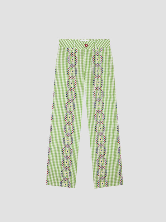 Punto De Cruz Pants Vichy Pistachio