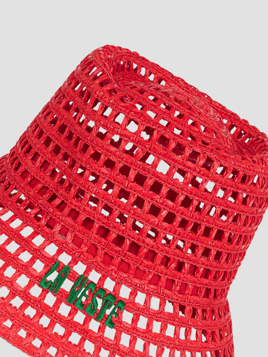 Solana Raffia Hat Red