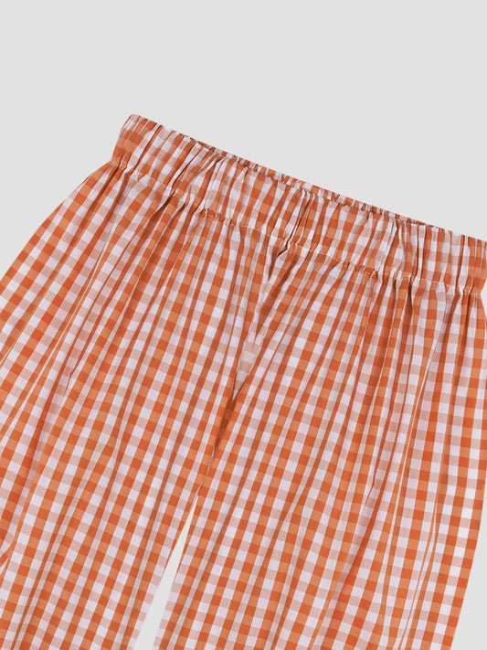 Bombacho Pants Big Check Café