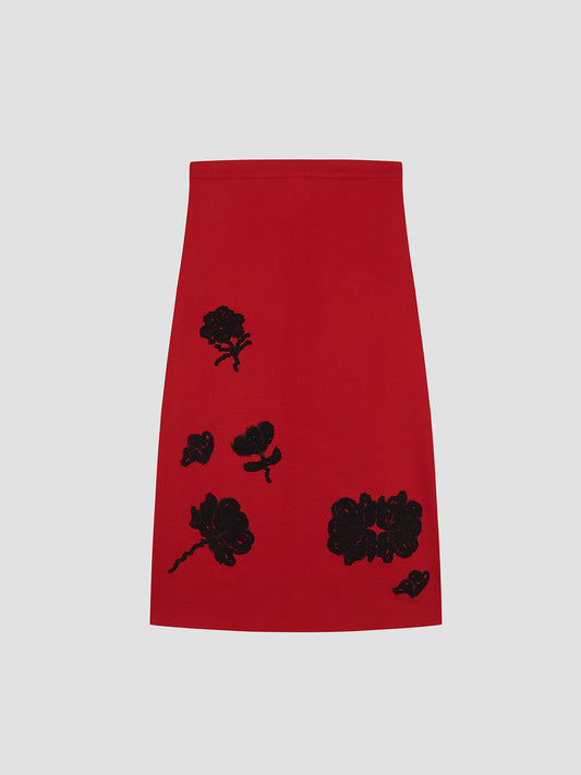Floral Skirt Red