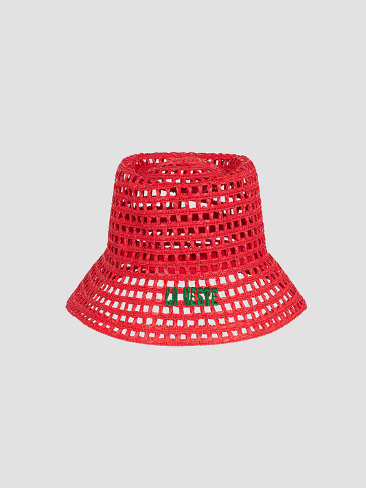 Solana Raffia Hat Red