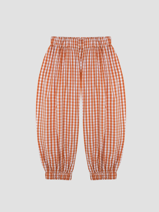 Bombacho Pants Big Check Café