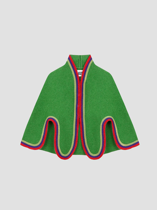Candy Green Wool Cape