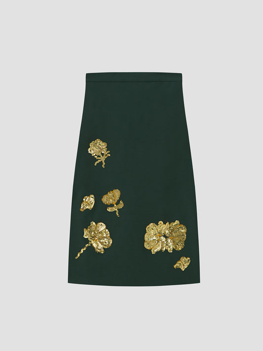 Floral Skirt Green