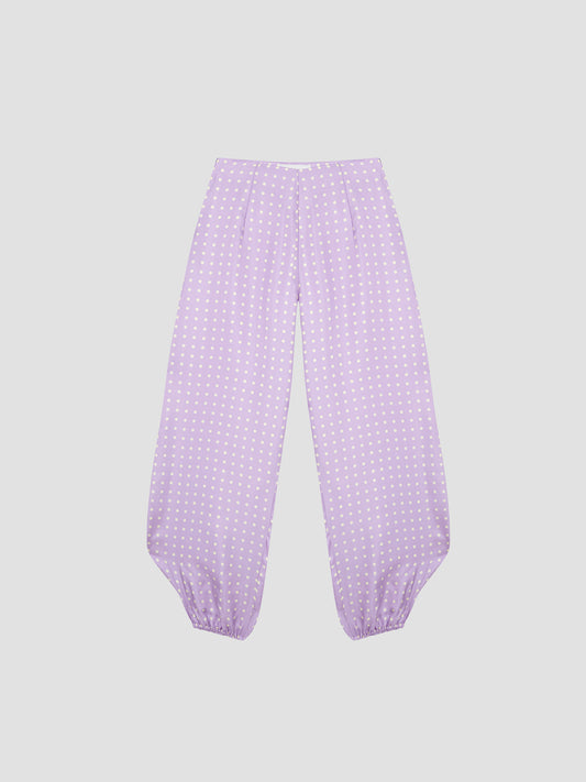 Boogie Silk Dots Pants Lila