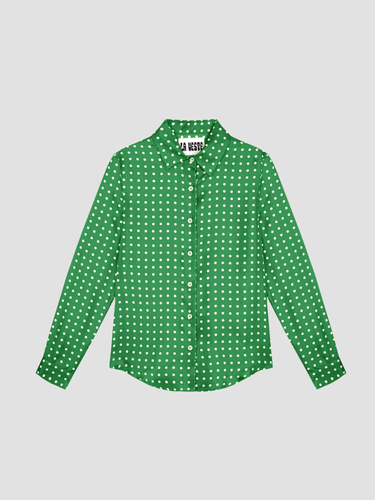 Bellini Dots Silk Shirt Green