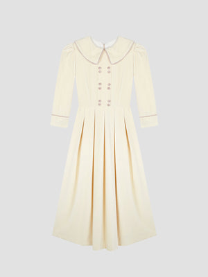 Swan White Velvet Dress