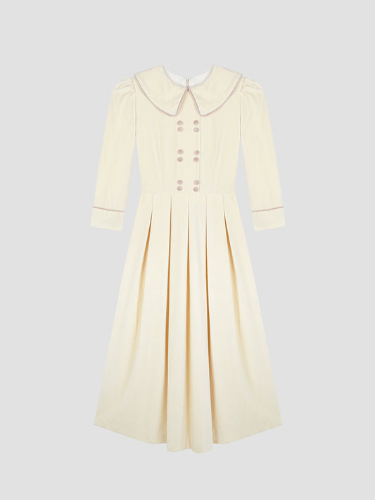 Swan White Velvet Dress