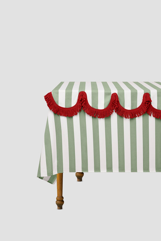 Candy Cane Tablecloth Green