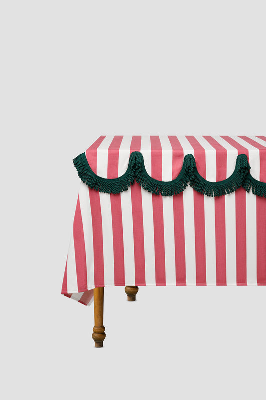 Candy Cane Tablecloth Red