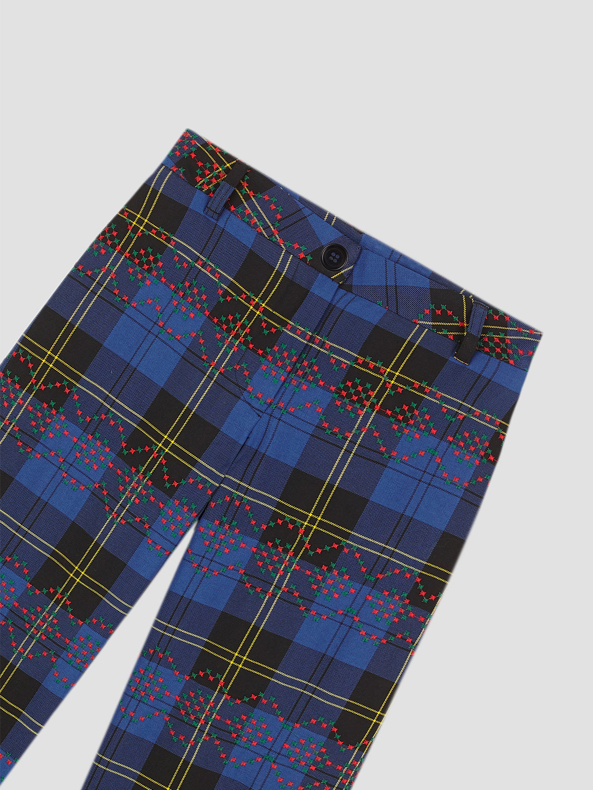 Punto De Cruz Pants Tartan Blue