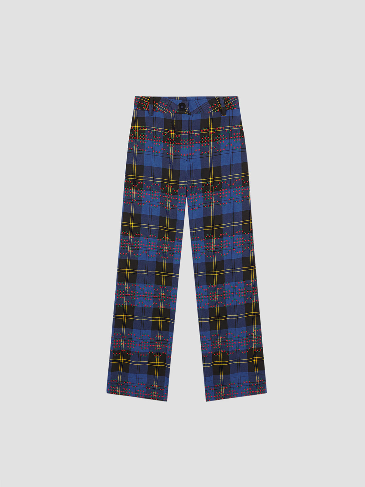 Punto De Cruz Pants Tartan Blue