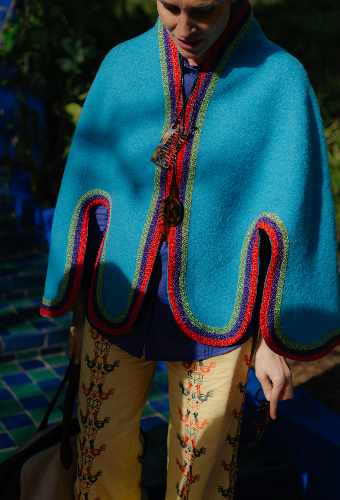 Candy Blue Wool Cape