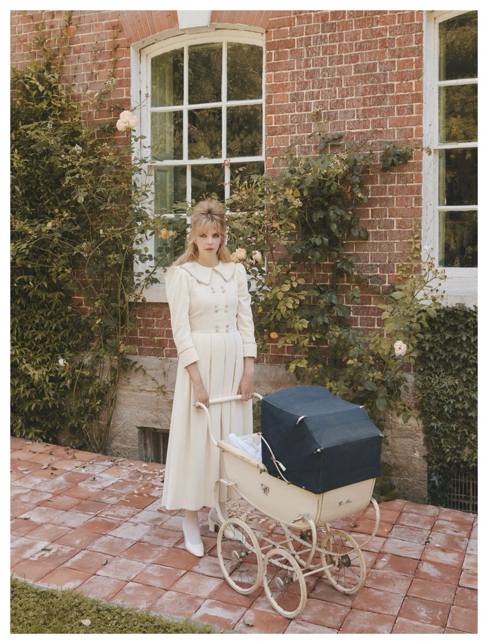 Swan White Velvet Dress