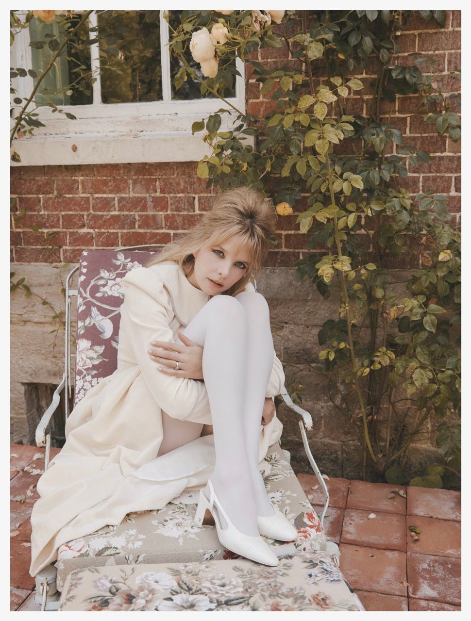 Swan White Velvet Dress