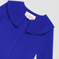 Women's casual silk shirt in blue color