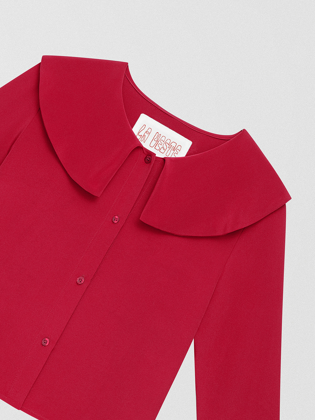 Casual silk shirt in red color