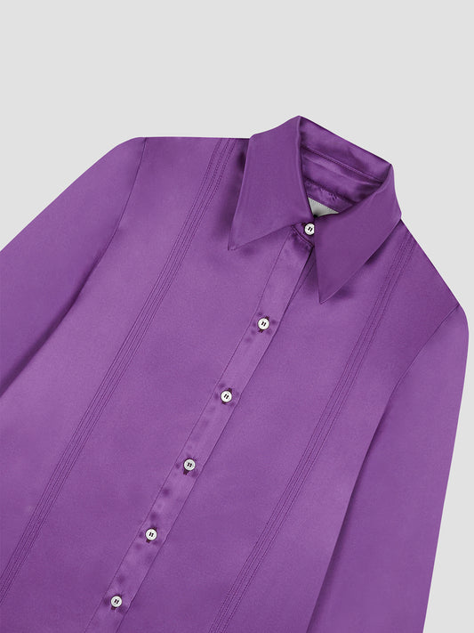 Gina Silk Shirt Purple